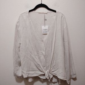 Ellison Oatmeal Amanda Woven Top Large